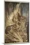 Brunnhilde on Grane leaps on funeral pyre, illustration, 'Siegfried and the Twilight of Gods'-Arthur Rackham-Mounted Giclee Print