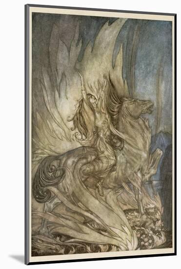 Brunnhilde's End-Arthur Rackham-Mounted Photographic Print