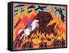 Brunnhilde's Immolation, Illustration from 'Gotterdammerung'-Phil Redford-Framed Stretched Canvas