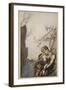 Brunnhilde throws herself into Siegfried's arms, illustration 'Siegfried and the Twilight of Gods'-Arthur Rackham-Framed Giclee Print