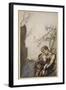 Brunnhilde throws herself into Siegfried's arms, illustration 'Siegfried and the Twilight of Gods'-Arthur Rackham-Framed Giclee Print