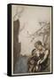 Brunnhilde throws herself into Siegfried's arms, illustration 'Siegfried and the Twilight of Gods'-Arthur Rackham-Framed Stretched Canvas