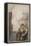 Brunnhilde throws herself into Siegfried's arms, illustration 'Siegfried and the Twilight of Gods'-Arthur Rackham-Framed Stretched Canvas