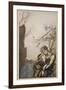 Brunnhilde throws herself into Siegfried's arms, illustration 'Siegfried and the Twilight of Gods'-Arthur Rackham-Framed Giclee Print