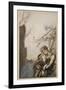 Brunnhilde throws herself into Siegfried's arms, illustration 'Siegfried and the Twilight of Gods'-Arthur Rackham-Framed Giclee Print