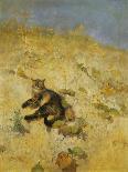 A Vixen with Her Cubs in a Wooded Marshy Landscape-Bruno Andreas Liljefors-Giclee Print