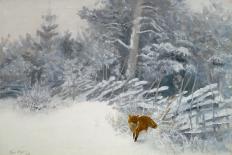 A Vixen with Her Cubs in a Wooded Marshy Landscape-Bruno Andreas Liljefors-Giclee Print