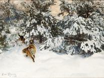 A Cat Stalking a Mouse in the Snow-Bruno Liljefors-Giclee Print