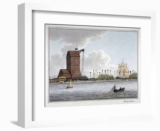 Brunswick Dock, Blackwall, London, 1801-Charles Tomkins-Framed Giclee Print