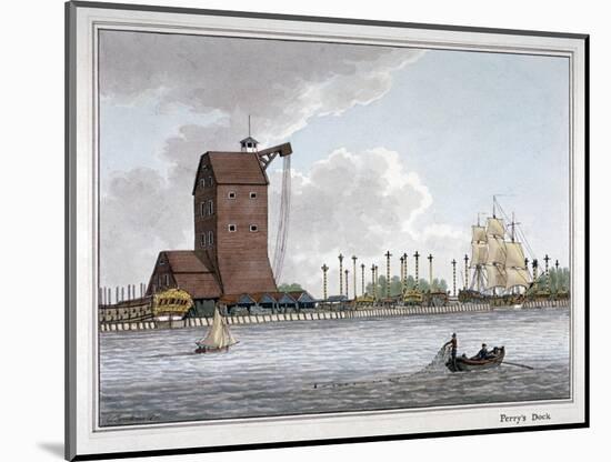 Brunswick Dock, Blackwall, London, 1801-Charles Tomkins-Mounted Giclee Print