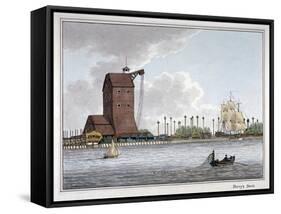 Brunswick Dock, Blackwall, London, 1801-Charles Tomkins-Framed Stretched Canvas