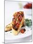 Bruschetta with Tomatoes and Olives-Ian Garlick-Mounted Photographic Print
