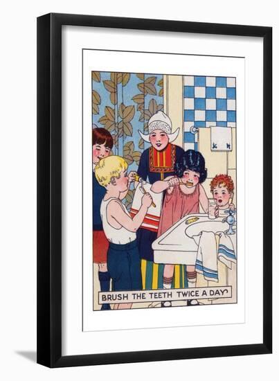 Brush Your Teeth Twice a Day-null-Framed Art Print