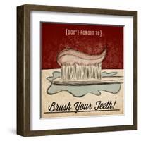 Brush Your Teeth-null-Framed Art Print