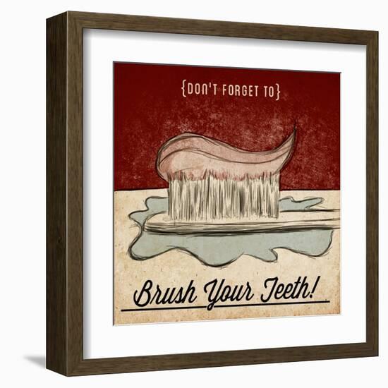 Brush Your Teeth-null-Framed Art Print