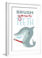 Brush Your Teeth-Jace Grey-Framed Art Print