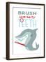 Brush Your Teeth-Jace Grey-Framed Art Print