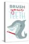 Brush Your Teeth-Jace Grey-Stretched Canvas