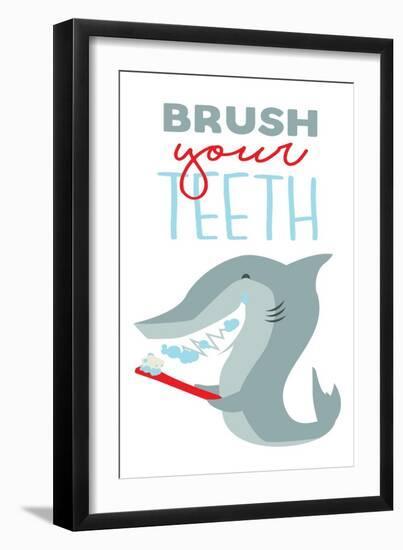 Brush Your Teeth-Jace Grey-Framed Art Print