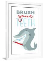 Brush Your Teeth-Jace Grey-Framed Art Print