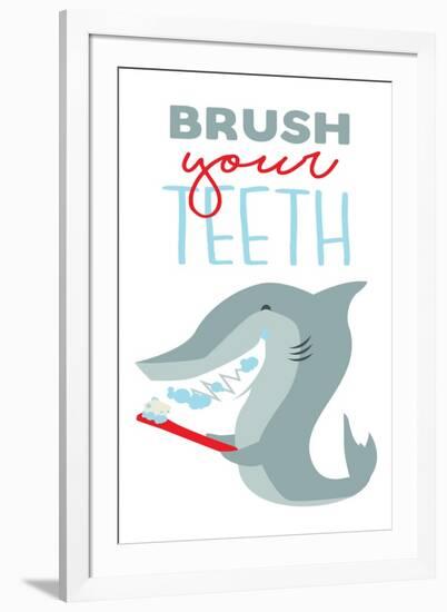 Brush Your Teeth-Jace Grey-Framed Art Print