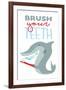 Brush Your Teeth-Jace Grey-Framed Art Print