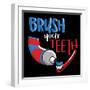 Brush Your Teeth-Jace Grey-Framed Art Print