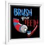 Brush Your Teeth-Jace Grey-Framed Art Print