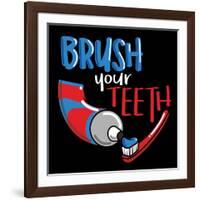 Brush Your Teeth-Jace Grey-Framed Art Print