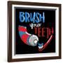 Brush Your Teeth-Jace Grey-Framed Art Print