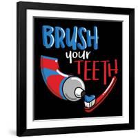 Brush Your Teeth-Jace Grey-Framed Art Print