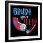 Brush Your Teeth-Jace Grey-Framed Art Print