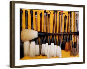 Brushes at a Chinese Street Market, China-Bruce Behnke-Framed Photographic Print