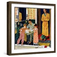 "Brushing Their Teeth", January 29, 1955-Amos Sewell-Framed Giclee Print