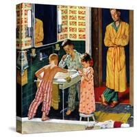 "Brushing Their Teeth", January 29, 1955-Amos Sewell-Stretched Canvas