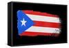 Brushstroke Flag Puerto Rico-robodread-Framed Stretched Canvas