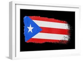 Brushstroke Flag Puerto Rico-robodread-Framed Art Print