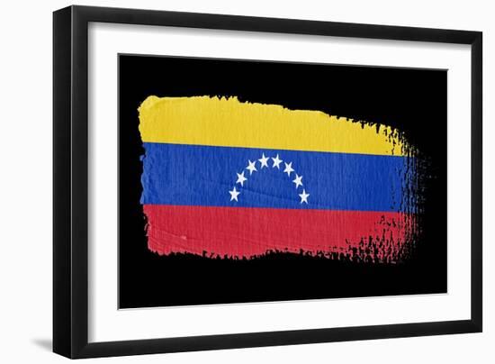 Brushstroke Flag Venezuela-robodread-Framed Art Print