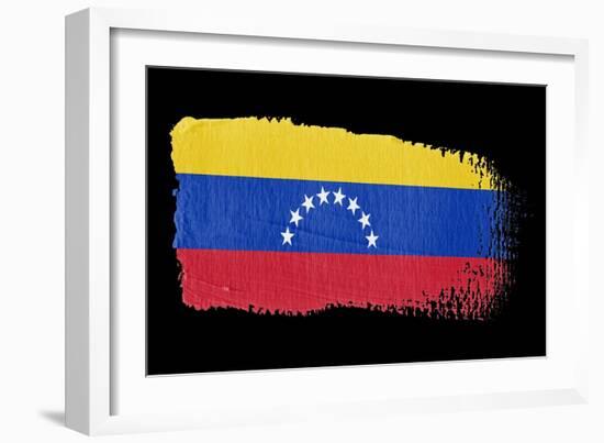 Brushstroke Flag Venezuela-robodread-Framed Art Print