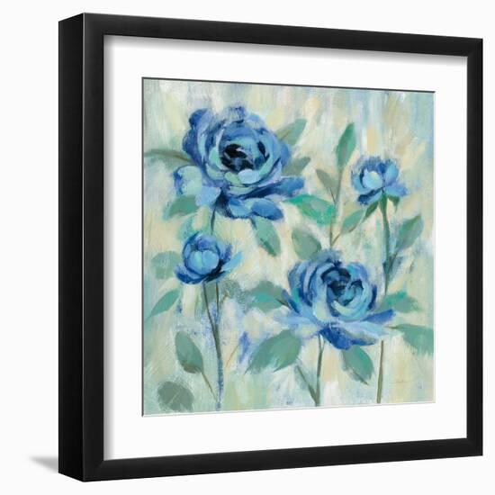 Brushy Blue Flowers I-Silvia Vassileva-Framed Art Print