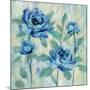 Brushy Blue Flowers I-Silvia Vassileva-Mounted Art Print