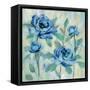 Brushy Blue Flowers I-Silvia Vassileva-Framed Stretched Canvas