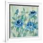 Brushy Blue Flowers II-Silvia Vassileva-Framed Art Print