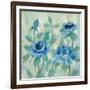 Brushy Blue Flowers II-Silvia Vassileva-Framed Art Print