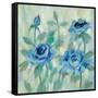 Brushy Blue Flowers II-Silvia Vassileva-Framed Stretched Canvas