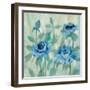 Brushy Blue Flowers II-Silvia Vassileva-Framed Art Print