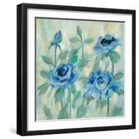 Brushy Blue Flowers II-Silvia Vassileva-Framed Art Print