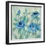 Brushy Blue Flowers II-Silvia Vassileva-Framed Art Print