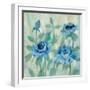 Brushy Blue Flowers II-Silvia Vassileva-Framed Art Print