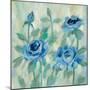 Brushy Blue Flowers II-Silvia Vassileva-Mounted Art Print